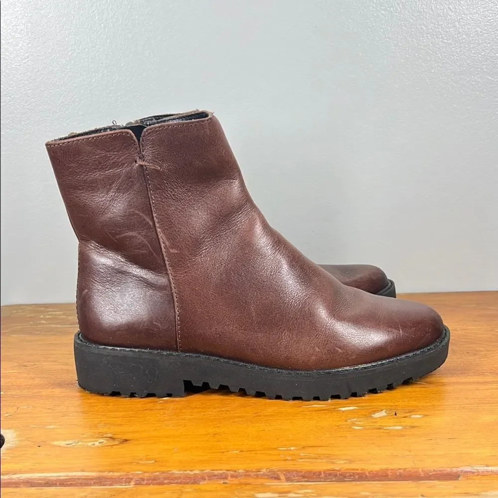 Franco Sarto Brown Leather Ankle Boots